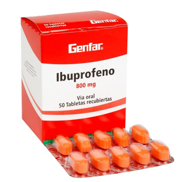 Ibuprofeno Genfar 800 mg Caja x 50 Tabletas Recubiertas 