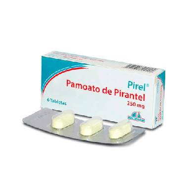 Pirel (Anglo) Pamoato de Pirantel 250 mg x 6 Tabletas.
