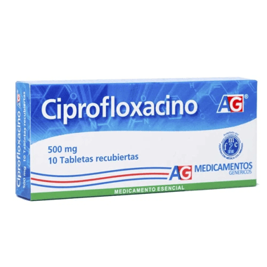 Ciprofloxacino AG 500 mg Caja x 10 Tabletas Recubiertas 