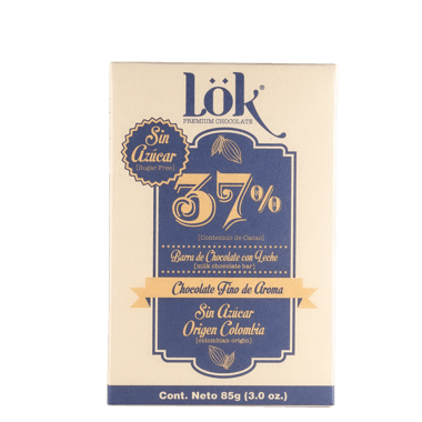 Barra de Chocolate Leche Lok 37% Sin Azúcar x 85 gr