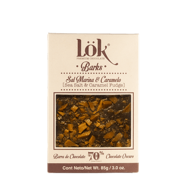 Barra de Chocolate Lok 70% Sal Marina - Caramelo x 85 gr