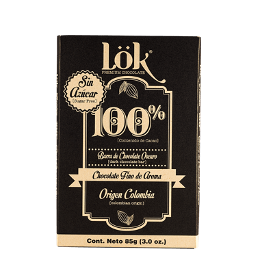 Barra de Chocolate Lok 100% Origen Colombia x 85 gr