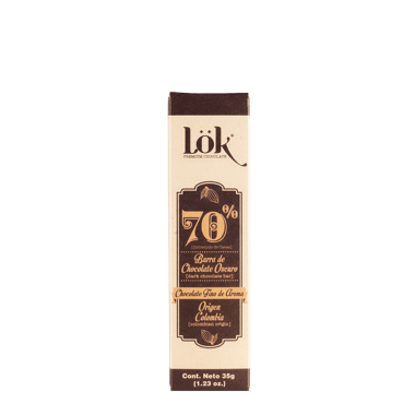 Barra de Chocolate Lok 70% Origen Colombia x 35 gr
