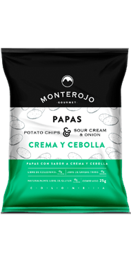 Papas Monterojo Crema y Cebolla x 25 gr