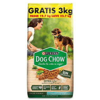 Concentrado Dog Chow Cachorros Sin Colorantes Pague 19.7 kg Lleve 22.7 kg