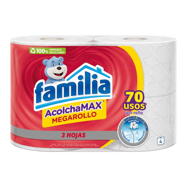 Papel Higiénico Familia Acolchamax Mega Rollo Paquete x 4 Un