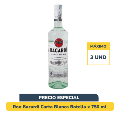 Ron Bacardi Carta Blanca Botella x 750 ml