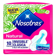 Nosotras Natural Invisible Paquete x 10 Un