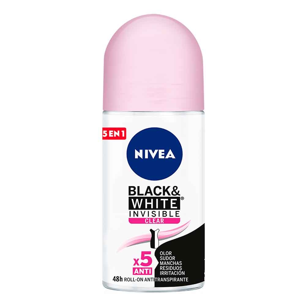 Desodorante Nivea Women Black & White Clear Roll On x 50 ml