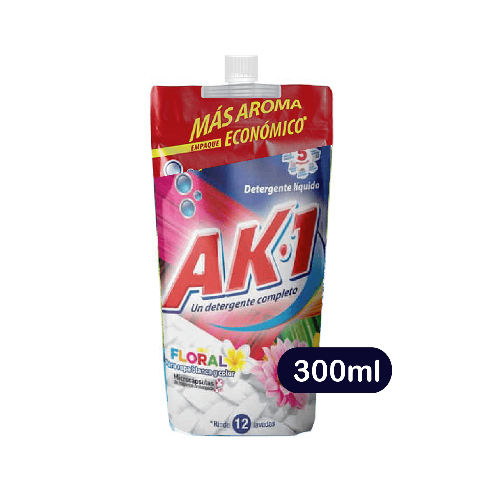 Detergente Liquido Ak-1 Floral Doypack X 300 Ml