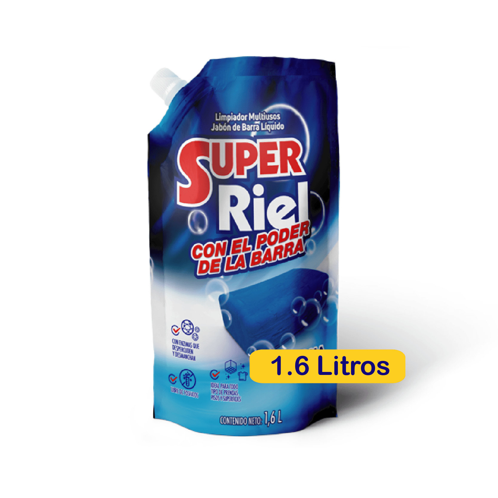 Jabón Super Riel Barra Liquida Doypack x 1.6 L
