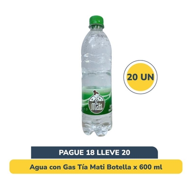 Pague 18 Lleve 20 Agua Con Gas Tia Mati X 600 Ml